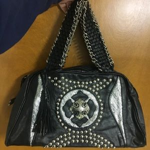 Miss me black leather purse